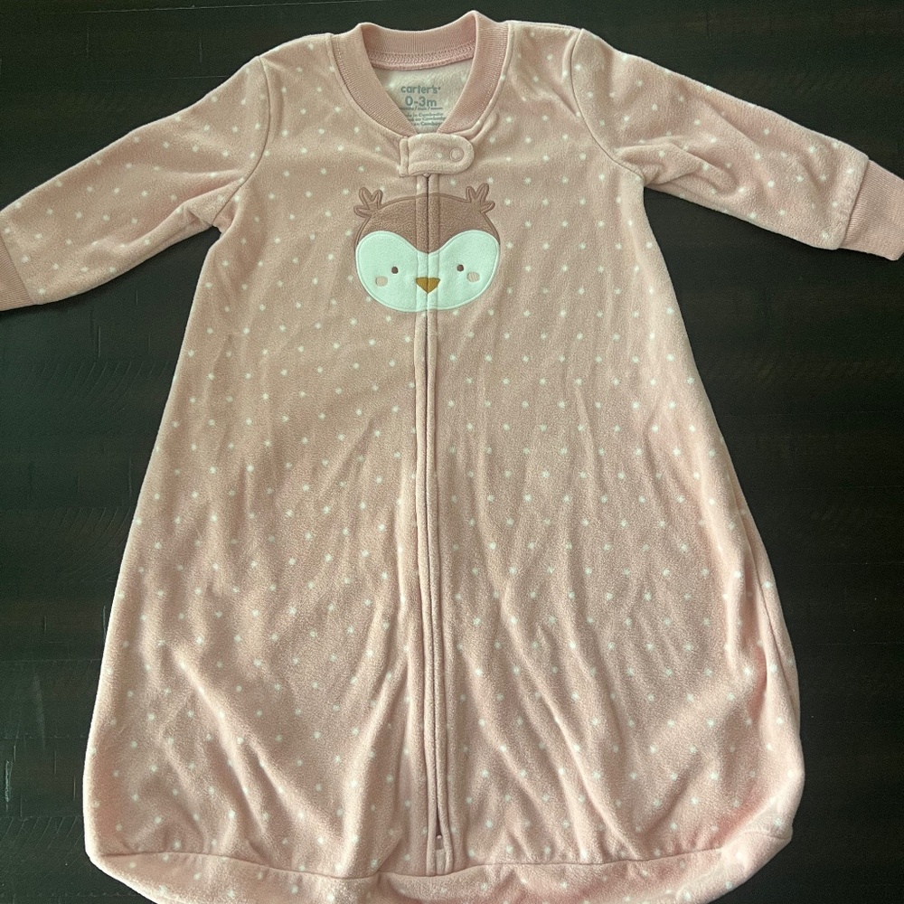 Warm, long sleeve fleece sleep sack